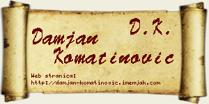 Damjan Komatinović vizit kartica